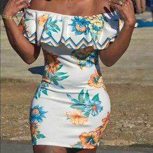 Floral off the shoulder dress